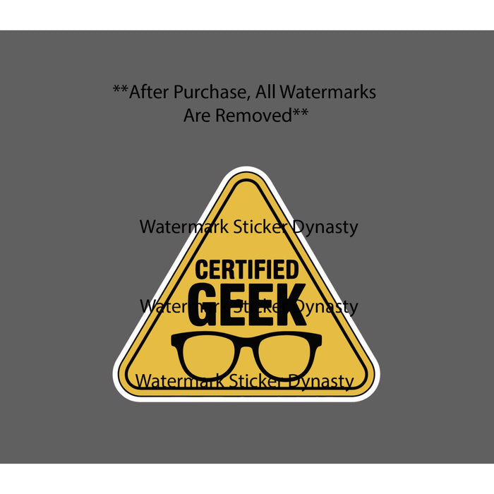 Certified Geek Sticker Waterproof Decal Glasses Nerd Smart Funny Work Gift NEW