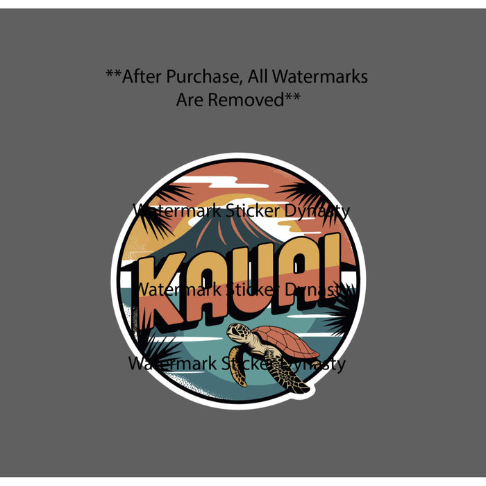 Kauai Sticker Waterproof Decal Hawaii Sea Turtle Ocean Beach Volcano Gift NEW