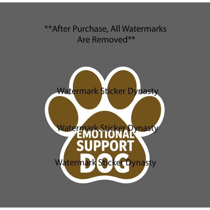 Emotional Support Dog Sticker Waterproof Decal Animal Pet Paw Print Gift NEW