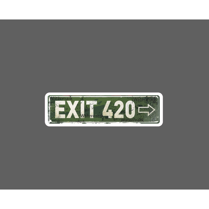Exit 420 Sticker Retro Weed Waterproof NEW