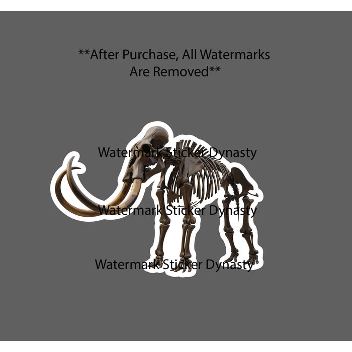 Wooly Mammoth Sticker Waterproof Decal Fossil Skeleton Bones Extinct Gift NEW
