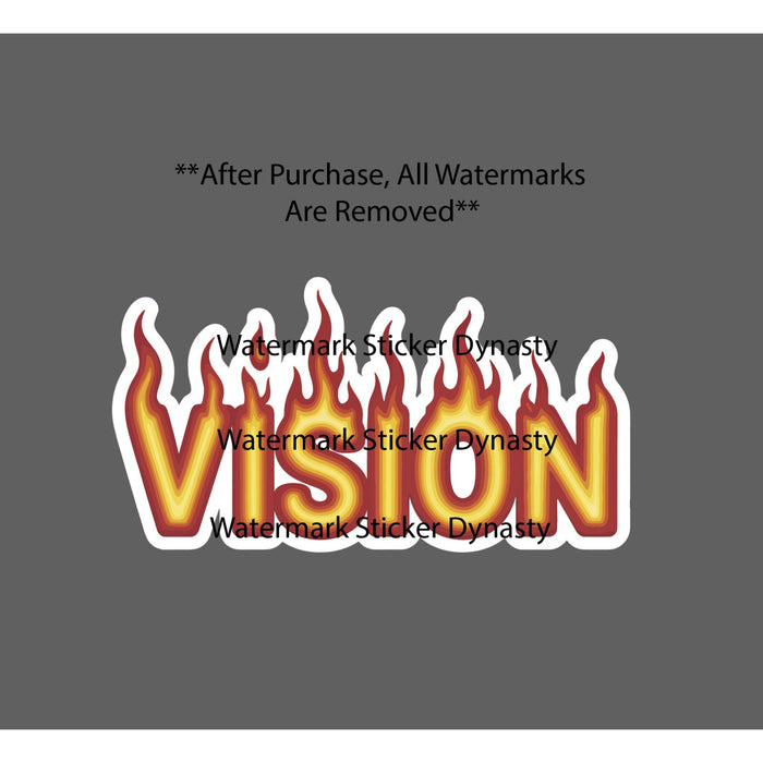Vision Sticker Waterproof Decal Fire Flames Dreams Business Work Life Gift NEW