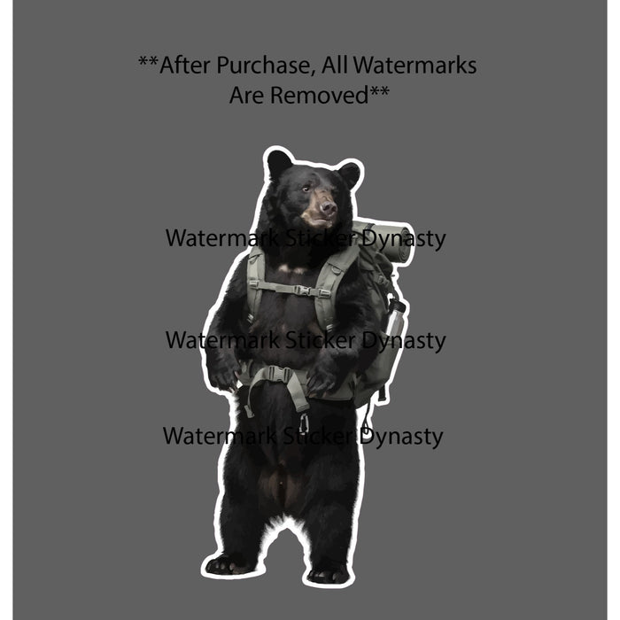 Black Bear Hiker Sticker Waterproof Decal Hiking Outdoor Travel Nature Gift NEW