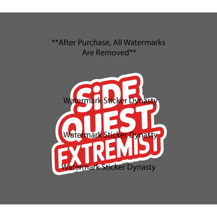 Side Quest Extremist Sticker Waterproof Decal Life Adventure Outdoor Gift NEW