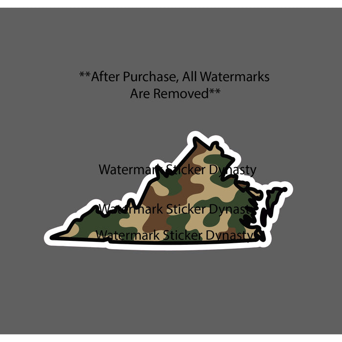Virginia Sticker Waterproof Decal State Camo Outdoor Hunting Fishing Gift NEW