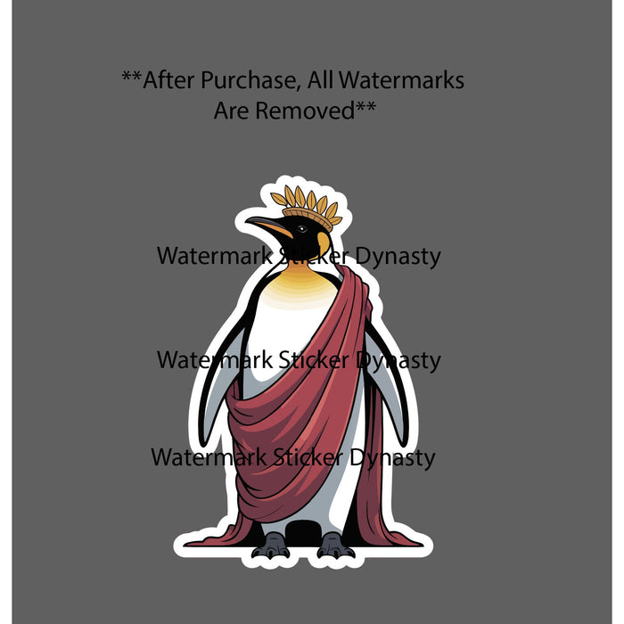 Emperor Penguin Sticker Waterproof Decal Caesar Rome King Funny Humor Gift NEW