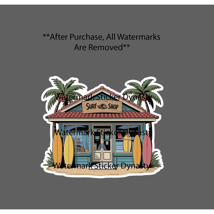 Surf Shop Sticker Waterproof Decal Surfer Surfing Beach Tropical Travel Gift NEW