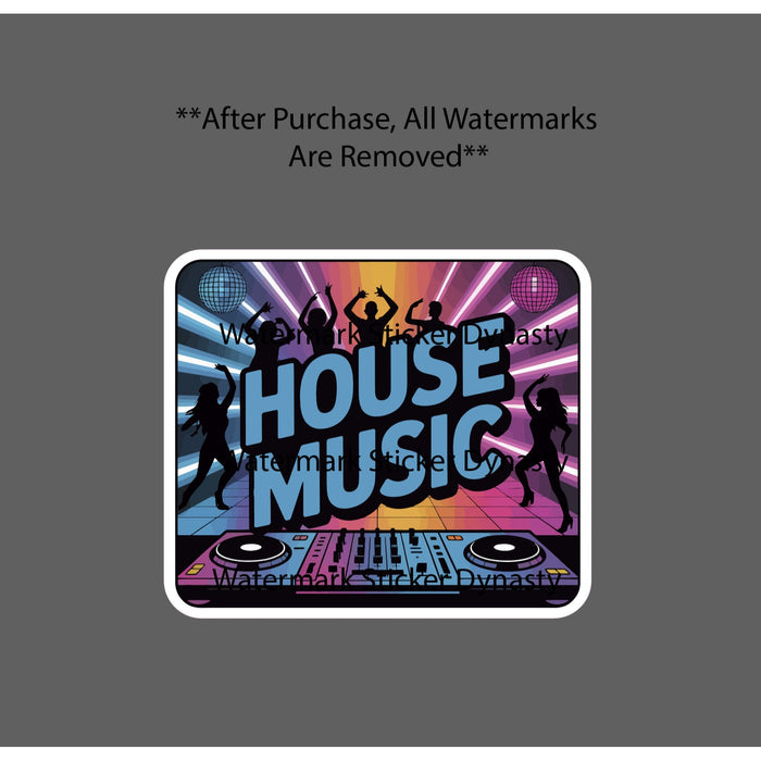 House Music Sticker Waterproof Decal Party Rave Techno Lights Neon Gift NEW