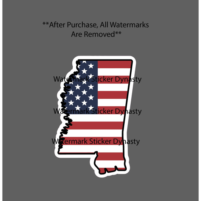 Mississippi Sticker Waterproof Decal State American Flag Patriotic Gift NEW