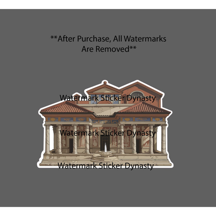 Roman Villa Sticker Waterproof Decal House Home Rome Architecture Gift NEW