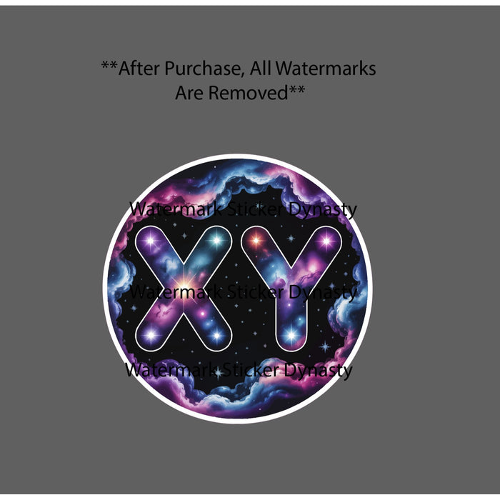 XY Chromosomes Sticker Waterproof Decal Galaxy Male Boy Space Stars Gift NEW