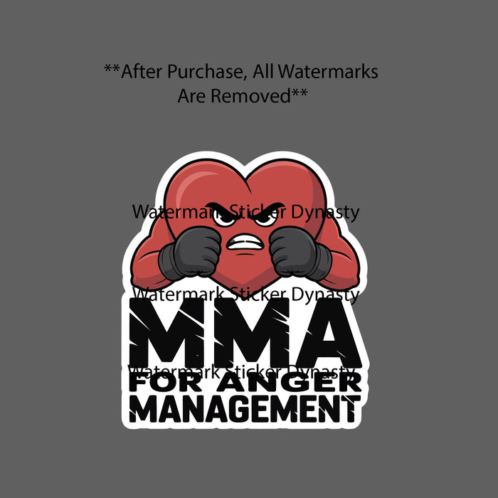 MMA For Anger Management Sticker Waterproof Decal Sports Game Workout Gift NEW
