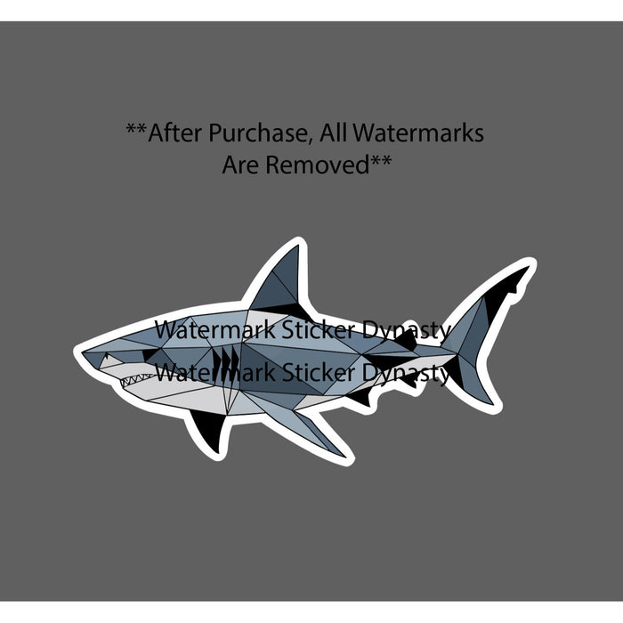 Shark Geometric Sticker Waterproof Decal Animal Ocean Beach Art Gift NEW