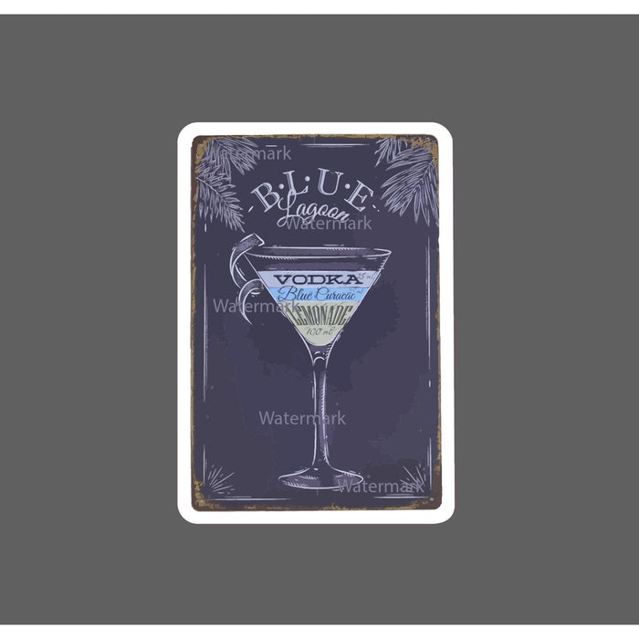 Blue Lagoon Sticker Drink Cocktail Retro
