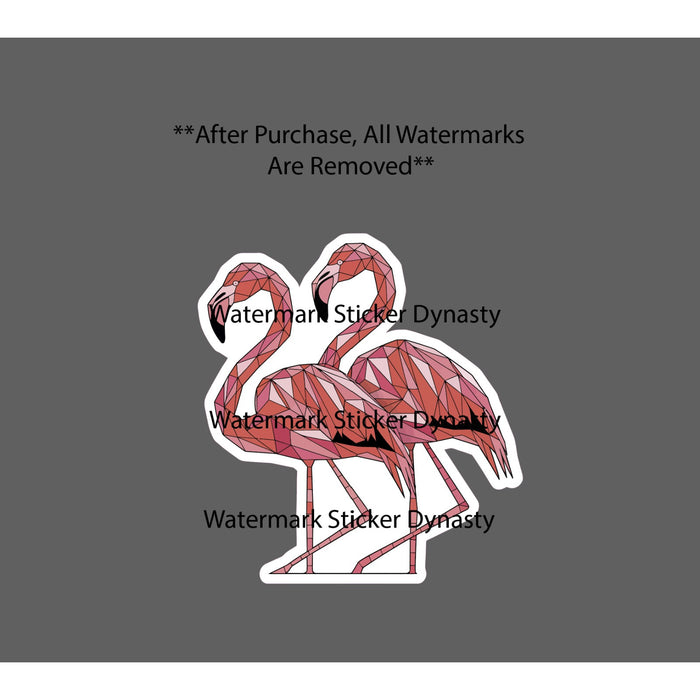 Flamingos Geometric Sticker Waterproof Decal Bird Animal Wildlife Gift NEW