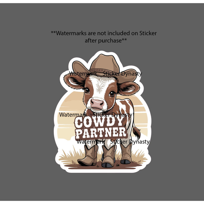 Cow Howdy Sticker Waterproof Decal Country Western Cowboy Hat Boots Gift NEW