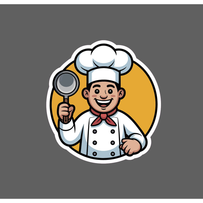 Chef Cartoon Sticker Waterproof Decal Food Cooking Kitchen Restaurant Gift NEW