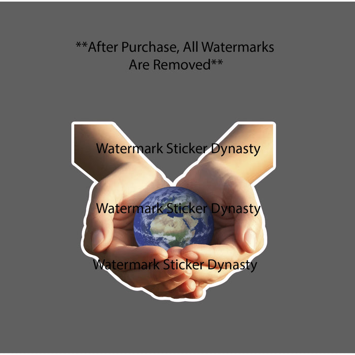 World In Your Hands Sticker Waterproof Decal Globe Planet Gift NEW