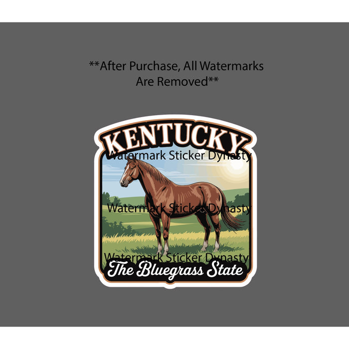 Kentucky Bluegrass State Sticker Waterproof Decal Horse State Travel Gift NEW