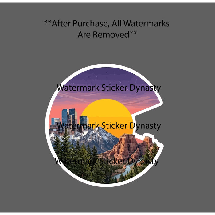 Colorado Sticker Waterproof Decal Skyline Mountain Scene Flag State Gift NEW