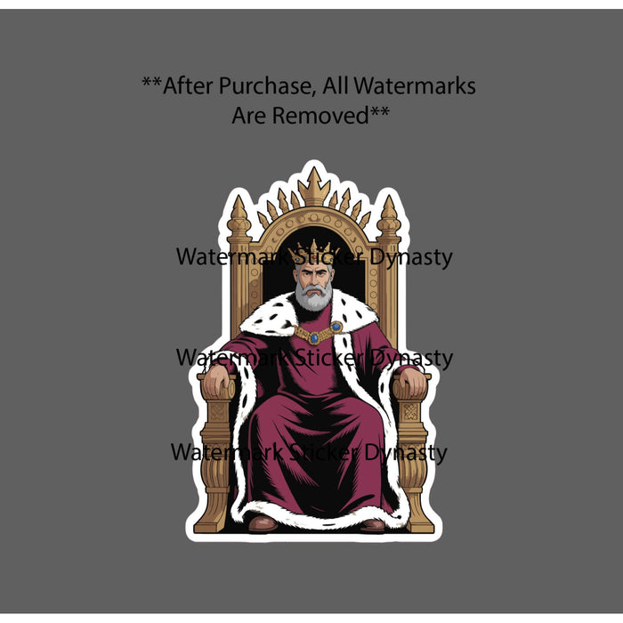 King Sticker Waterproof Decal Throne Royal Royalty History Crown Gift NEW