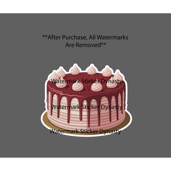 Red Velvet Cake Sticker Waterproof Decal Food Dinner Dessert Birthday Gift NEW