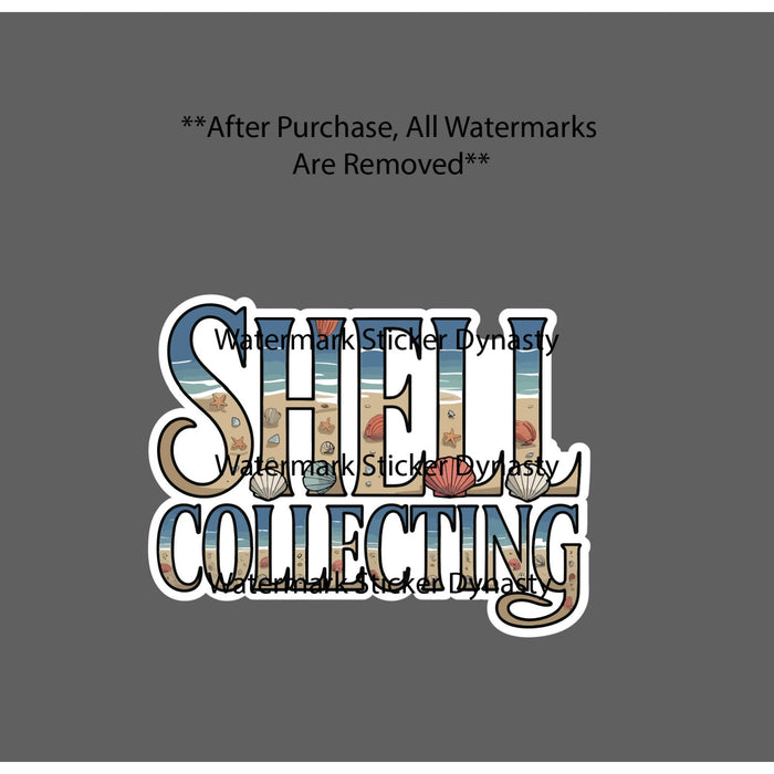 Shell Collecting Sticker Waterproof Decal Ocean Beach Travel Outdoor Gift NEW
