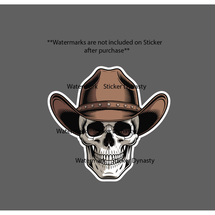 Cowboy Skull Sticker Waterproof Decal Country Western Rodeo Bones Home Gift NEW