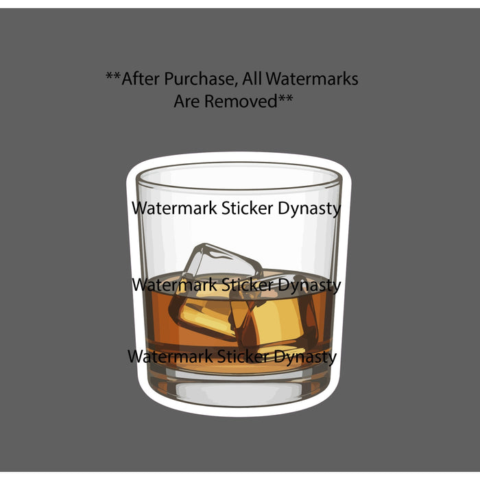 Whiskey Glass Sticker Waterproof Decal Bar Lounge Luxury Drink Bourbon Gift NEW