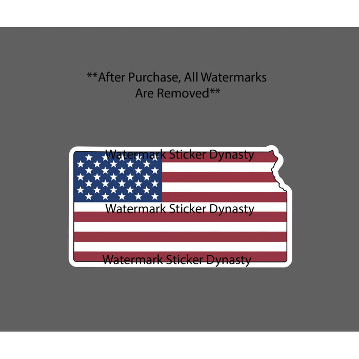 Kansas Sticker Waterproof Decal USA Flag America State Travel Gift NEW