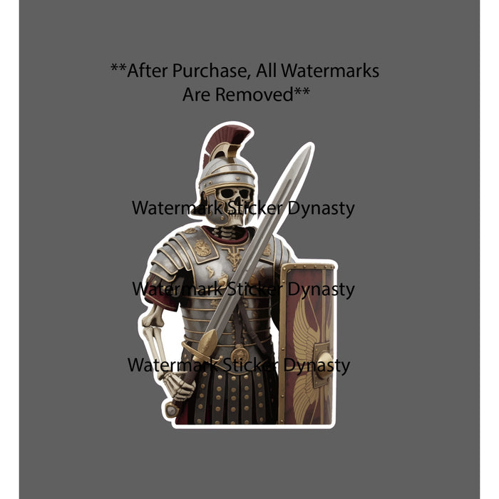 Skeleton Roman Soldier Sticker Waterproof Decal War Warrior Bones Rome Gift NEW