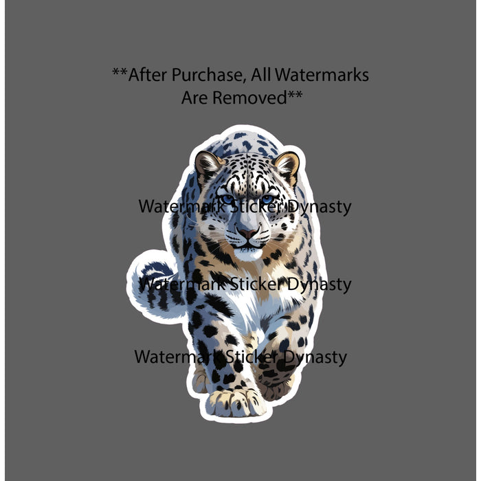 Snow Leopard Sticker Waterproof Decal Cat Animal Outdoor Nature Wild Gift NEW