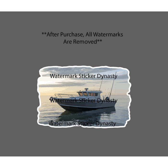 Fishing Boat Sticker Waterproof Decal Ocean Saltwater Beach Deep Sea Gift NEW