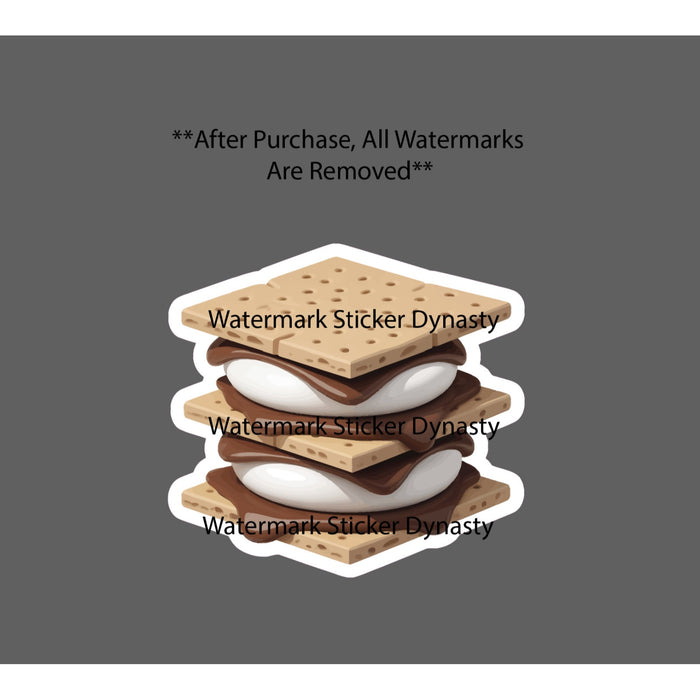 Smores Sticker Waterproof Decal Chocolate Camp Fire Marshmallow Food Gift NEW