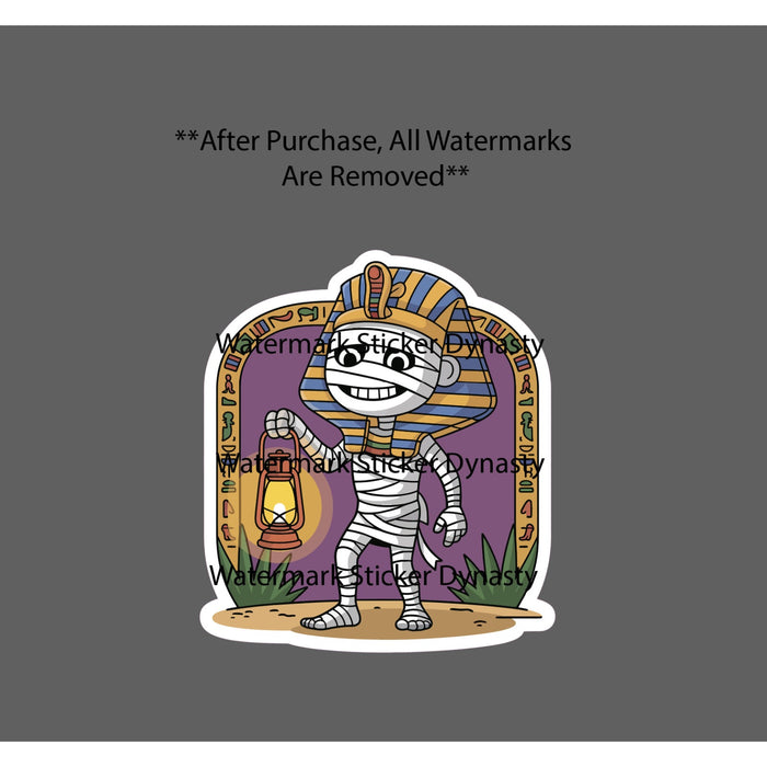 Mummy Sticker Waterproof Decal Cartoon Egypt History Hieroglyphs Gift NEW