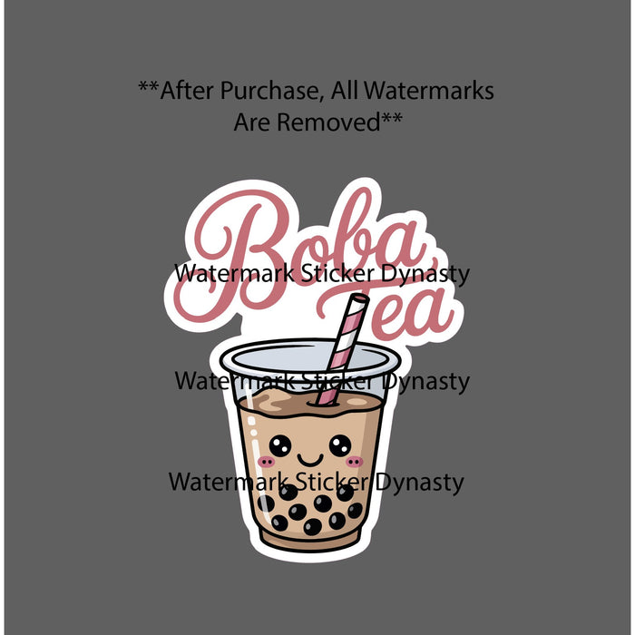 Boba Tea Sticker Waterproof Decal Drink Cup Smile Cute Gift NEW