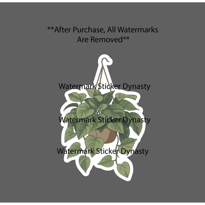 Pothos Hanging Plant Sticker Waterproof Decal Home House Plant Green Gift NEW