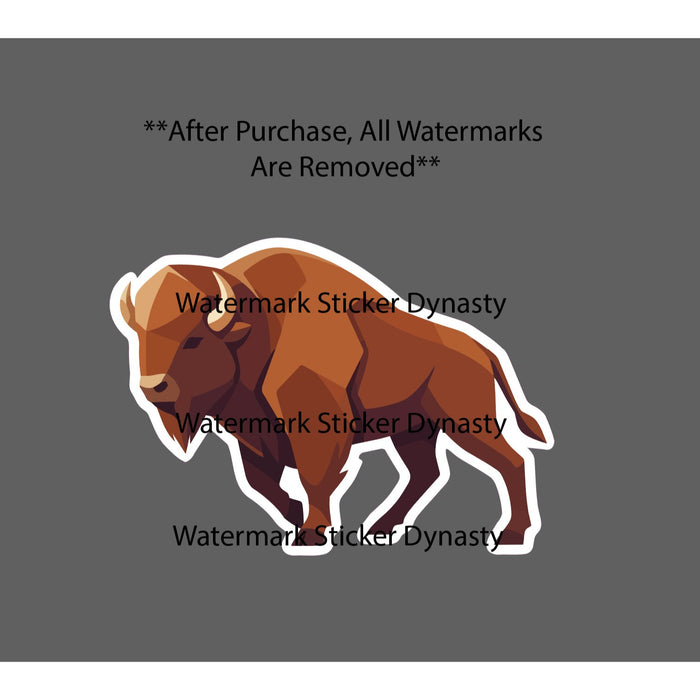 Bison Geometric Sticker Waterproof Decal Animal Art Wildlife Nature Gift NEW