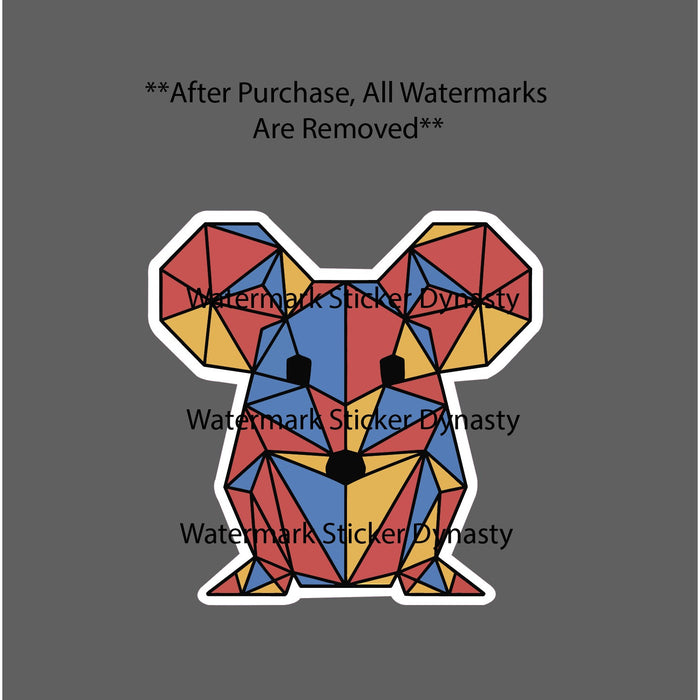 Mouse Geometric Sticker Waterproof Decal Animal Art Abstract Wildlife Gift NEW