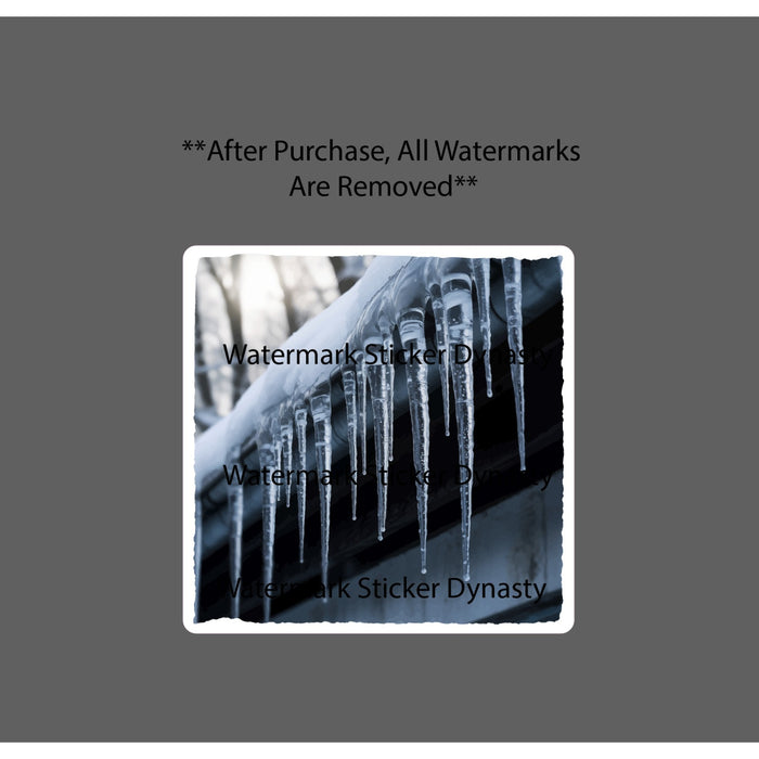 Icicles Sticker Waterproof Decal Ice Snow Winter Outdoor Nature Water Gift NEW