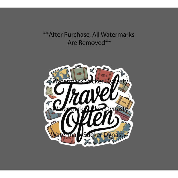 Travel Often Sticker Waterproof Decal Suitcase World Map Plane Quote Gift NEW