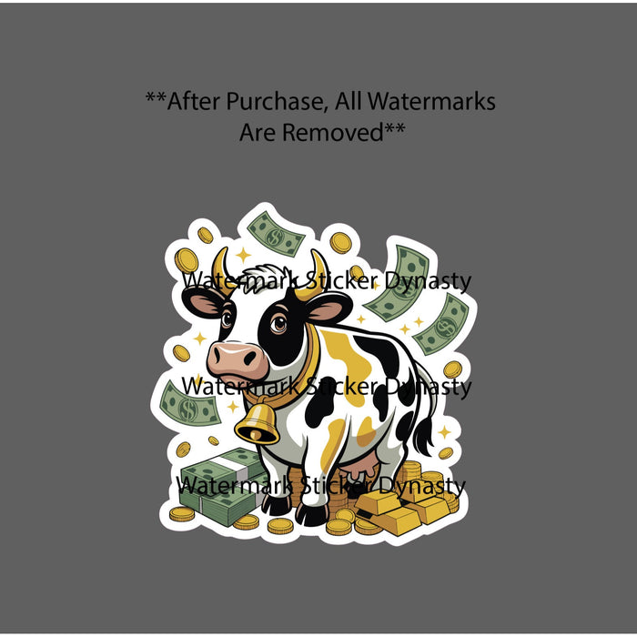 Cash Cow Sticker Waterproof Decal Money Cash Gold Business Work Gift NEW