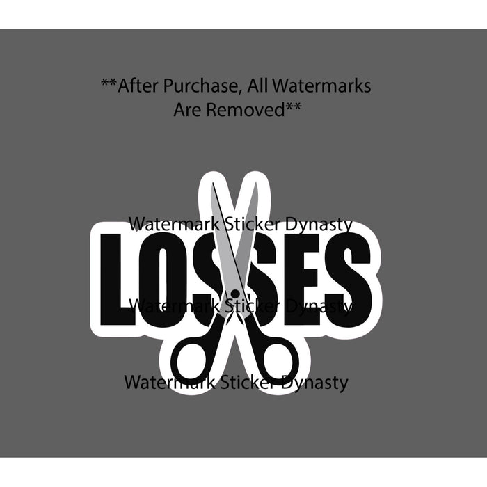 Cutting Losses Sticker Waterproof Decal Quote Idiom Scissors Business Gift NEW