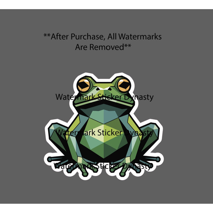 Frog Geometric Sticker Waterproof Decal Animal Wildlife Nature Pond Art Gift NEW