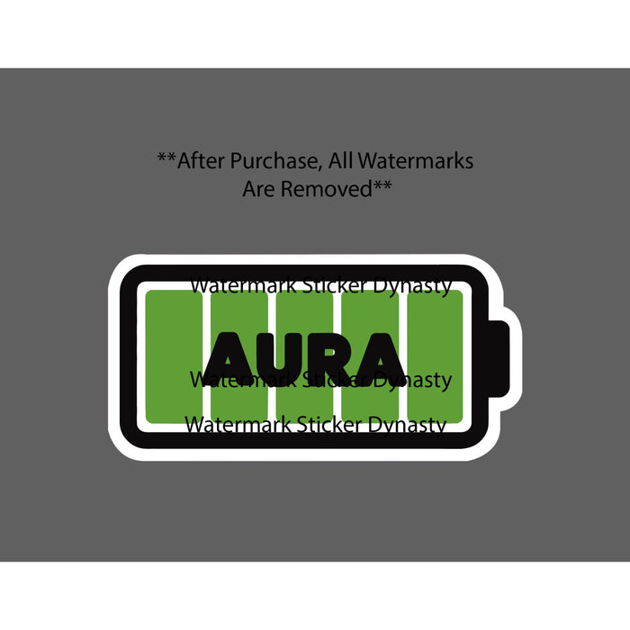 Aura Sticker Waterproof Decal Full Battery Charged Funny Humor Gift NEW