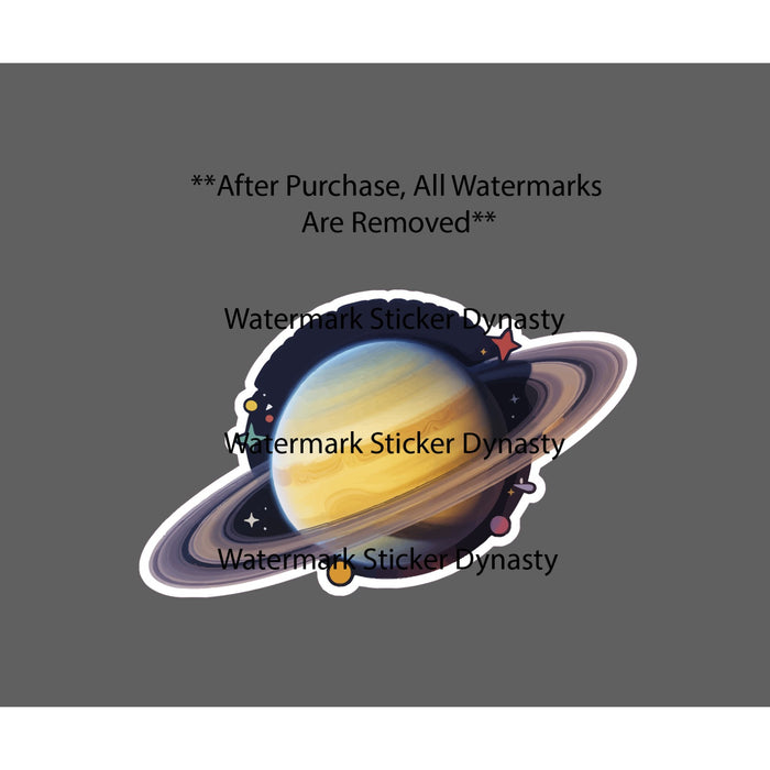 Saturn Sticker Waterproof Decal Planet Star Space Galaxy Milky Way Gift NEW
