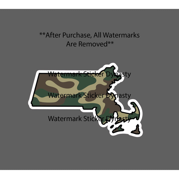 Massachusetts Sticker Waterproof Decal State Camo Outdoor Travel Gift NEW