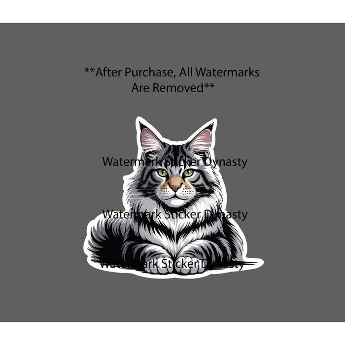 Maine Coon Sticker Waterproof Decal Cat Animal Pet Family Friend Gift NEW