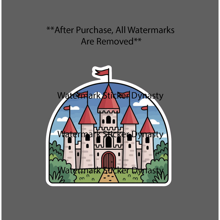 Medieval Castle Sticker Waterproof Decal Cartoon History Kingdom Gift NEW
