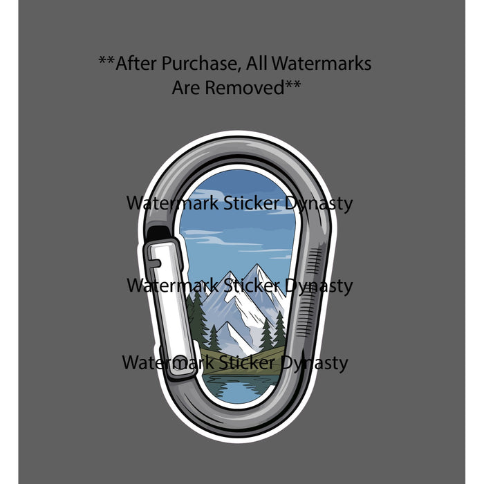 Carabiner Sticker Waterproof Decal Mountain Climbing Outdoor Travel Gift NEW